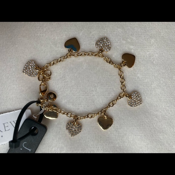 J.Crew - Crystal and gold hearts charm bracelet - Picture 3 of 8